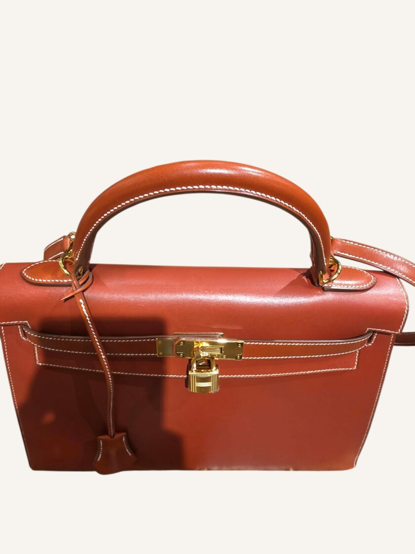 Hermès Kelly 32 Cuir Box Rouge Brique 1992 | TheVintageTraveler