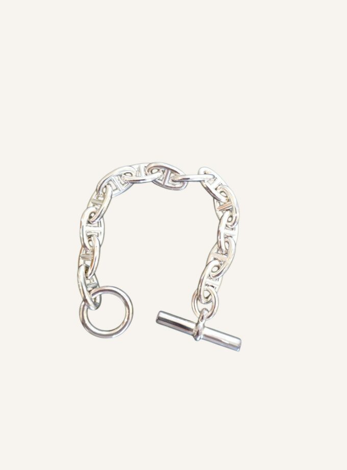 Bracelet Hermès Chaîne d’Ancre Argent Medium 21.5 | TheVintageTraveler