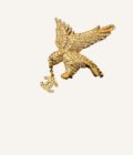 broche Chanel vintage oiseau cristal CC 2001