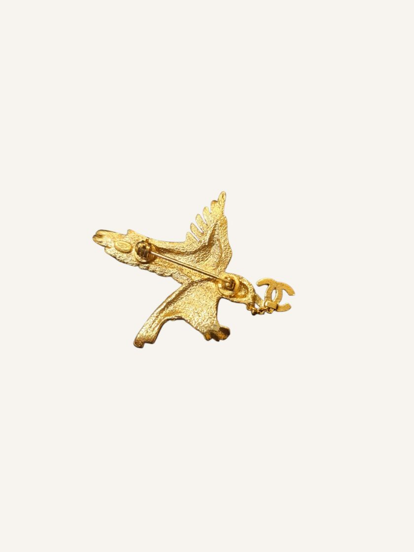 Rare broche Chanel vintage oiseau & cristaux – Image 4