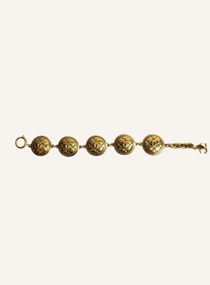 bracelet Chanel vintage médaillon matelassé