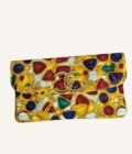 pochette Chanel vintage Gripoix blanc