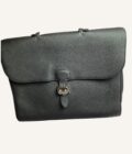 sac à dépêches Hermès cuir taurillon noir