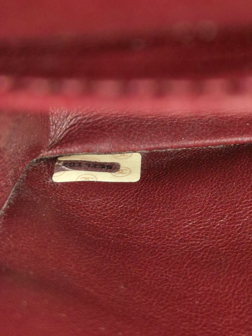 sac Chanel vintage Full Flap cuir chevron 1994