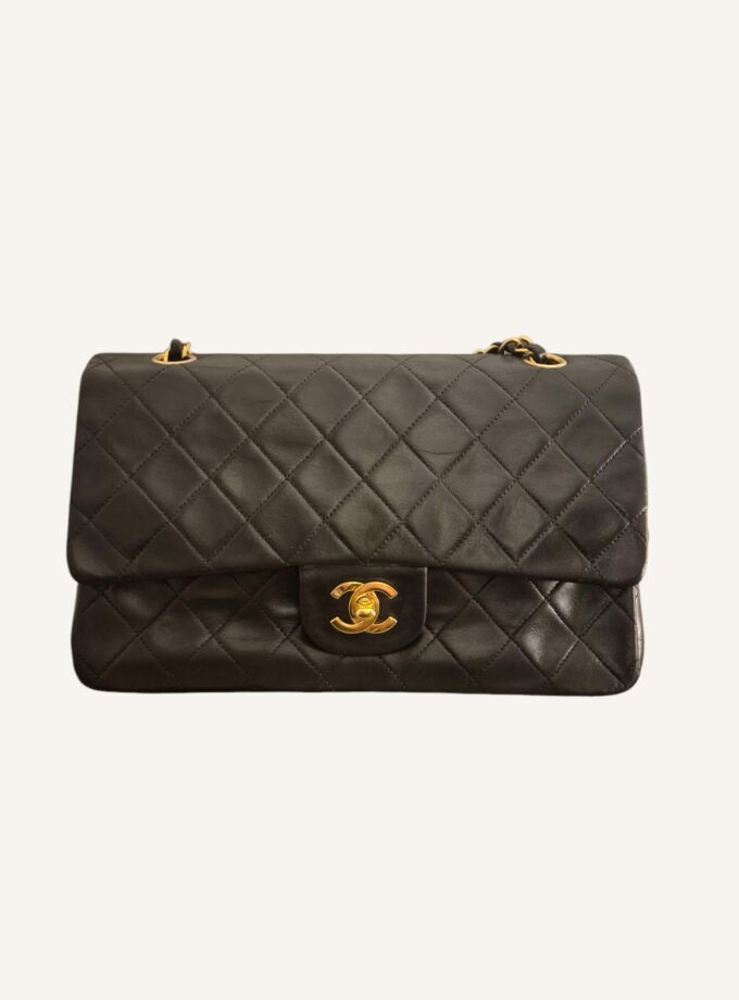 sac Chanel Timeless Classique medium cuir noir or 24k