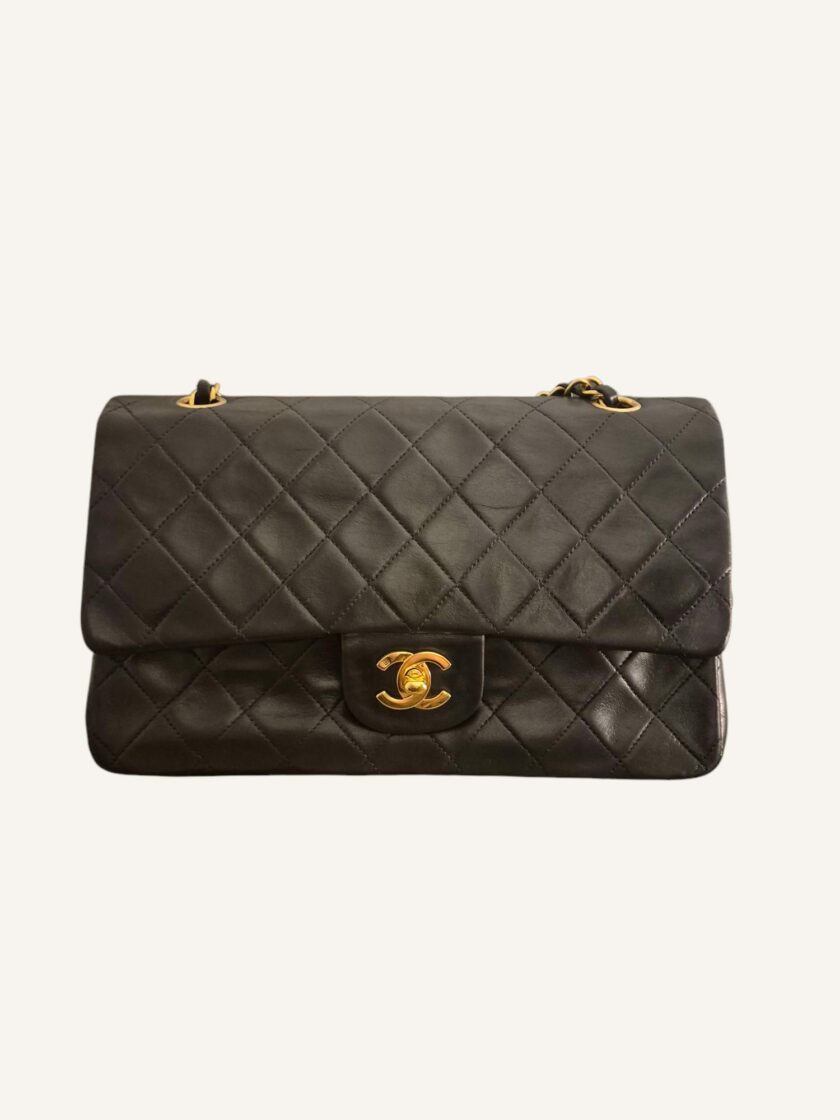 sac Chanel Timeless Classique medium cuir noir or 24k