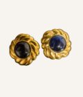boucles d’oreilles Chanel vintage pierre bleue