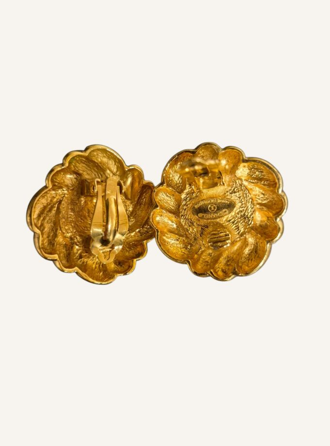 Boucle d'oreilles Chanel vintage bleu & doré vintage