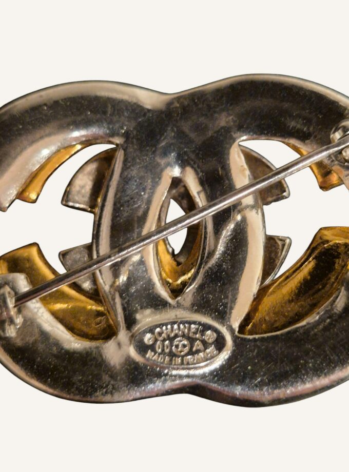 Broche Chanel vintage argenté et doré vintage