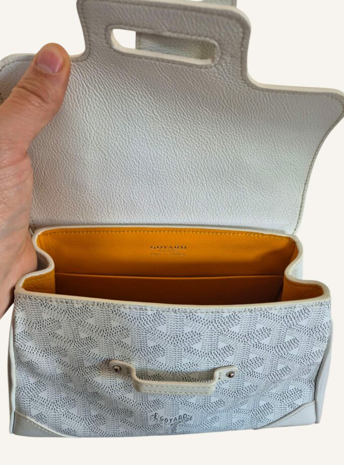 Sac Goyard mini Saigon toile goyardine blanche