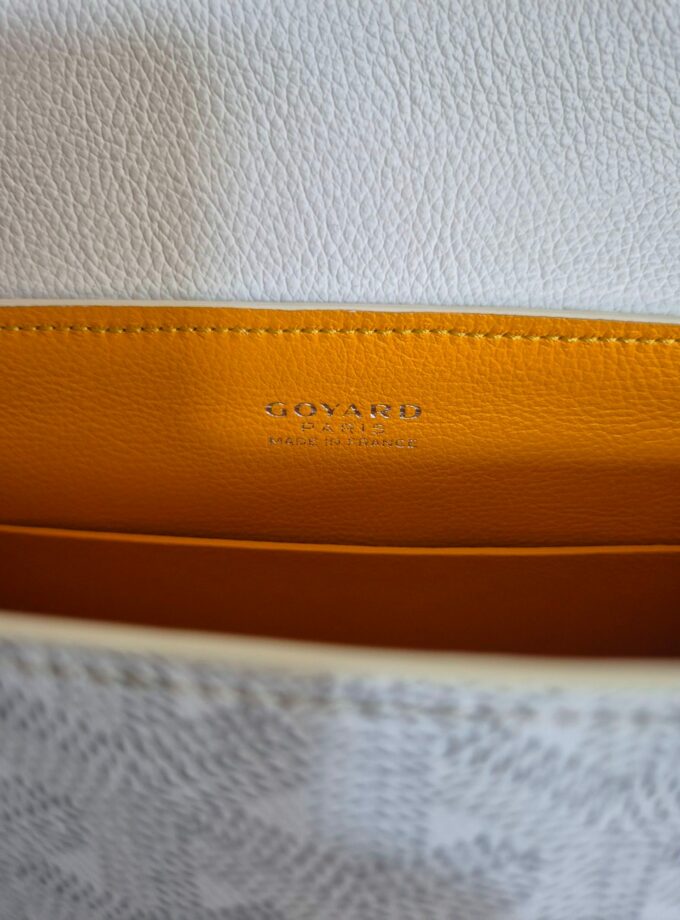 Sac Goyard mini Saigon toile goyardine blanche