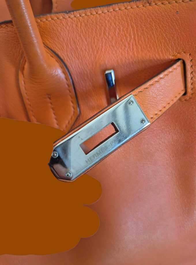 Sac Hermès Birkin 30 Orange Swift palladium