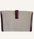 Pochette Hermès Jige toile & Cuir Box rouge – Image 7