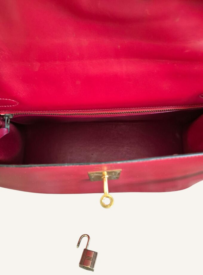 Sac Hermès Kelly 32 cuir box rouge