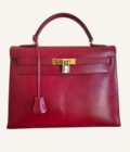 sac Hermès Kelly 32 cuir box rouge vintage