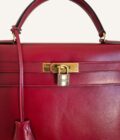 Sac Hermès Kelly 32 cuir box rouge – Image 8