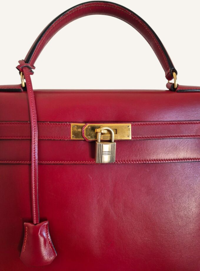 Sac Hermès Kelly 32 cuir box rouge