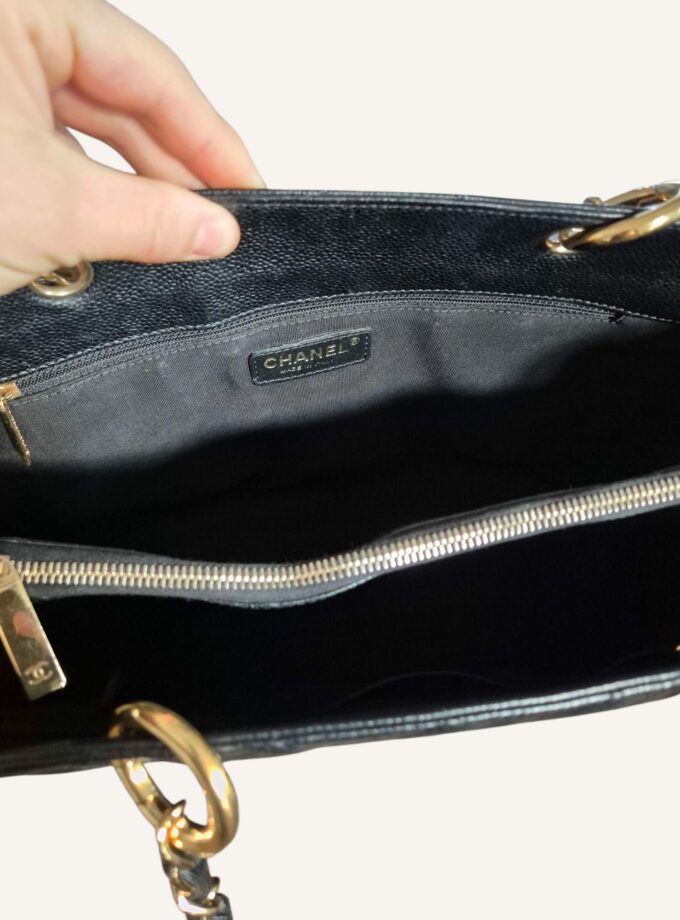 Sac Chanel GST cuir caviar noir finitions dorées