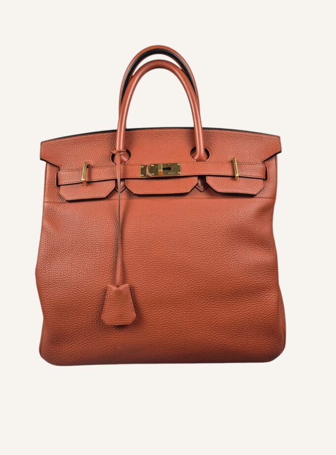 sac Hermès HAC 40 cuir taurillon terracotta