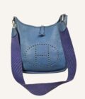 sac Hermès Evelyne PM cuir Clémence bleu 2006