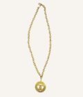 collier Chanel vintage or 24k double CC torsadé