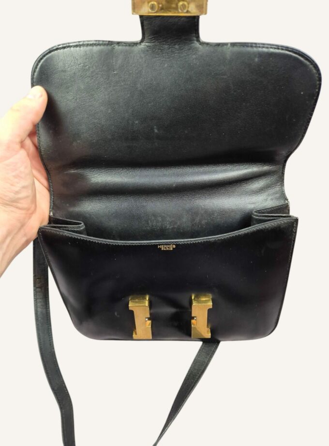 Sac Hermès Constance vintage box noir