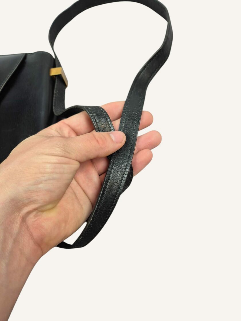 sac Hermès Constance vintage cuir box noir
