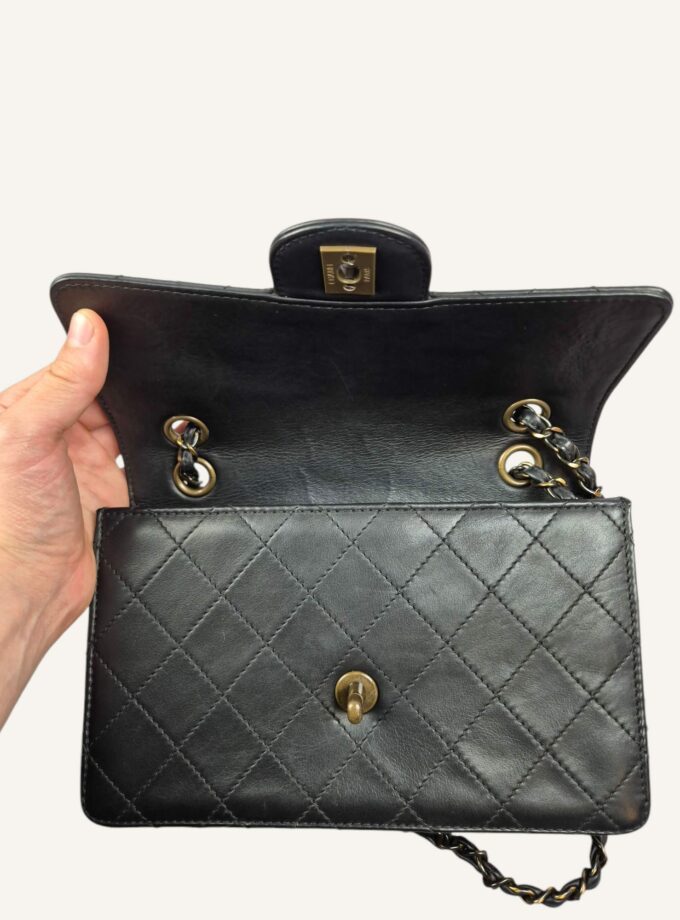 Sac Chanel vintage single flap laiton vieilli