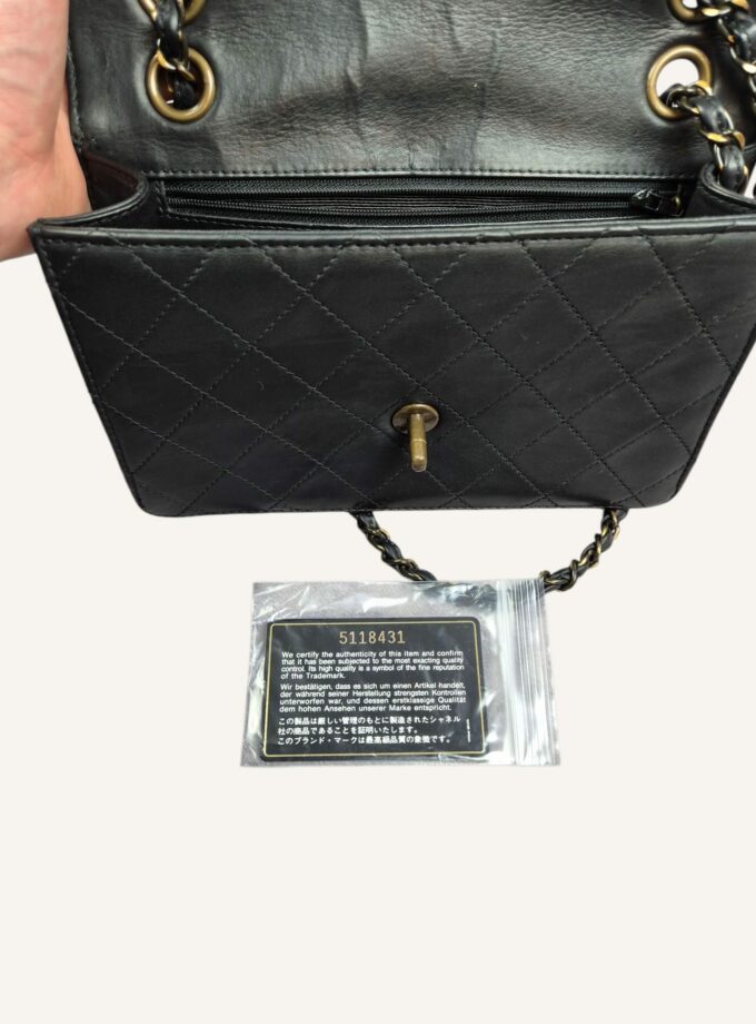 Sac Chanel vintage single flap laiton vieilli