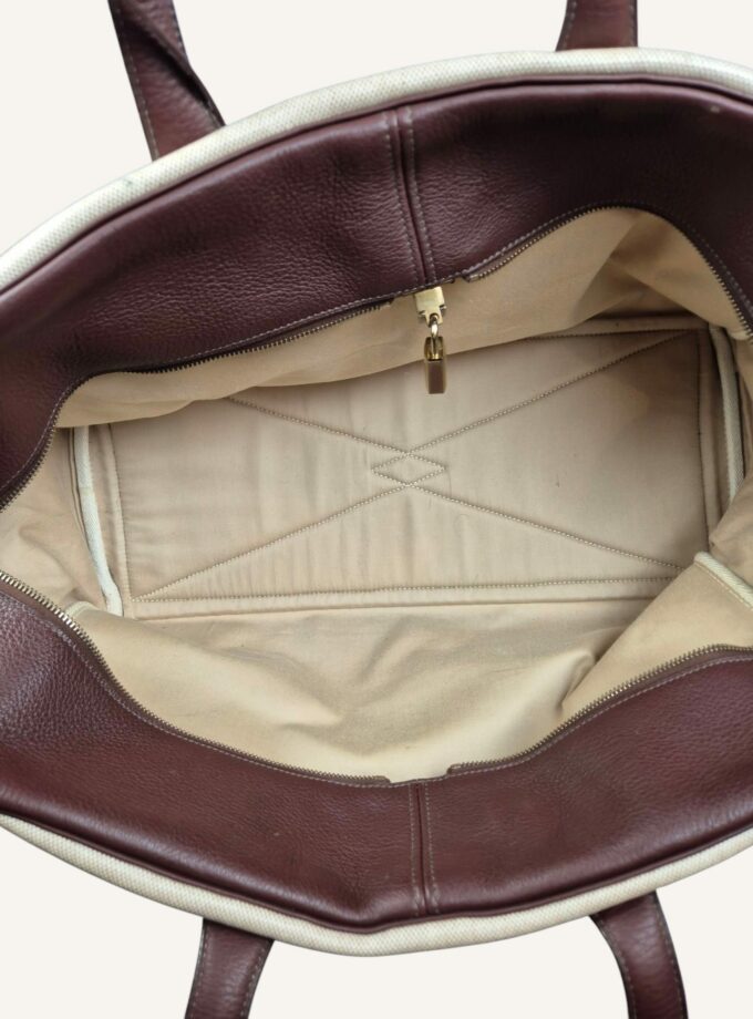 Sac Hermès Victoria 40 toile et cuir