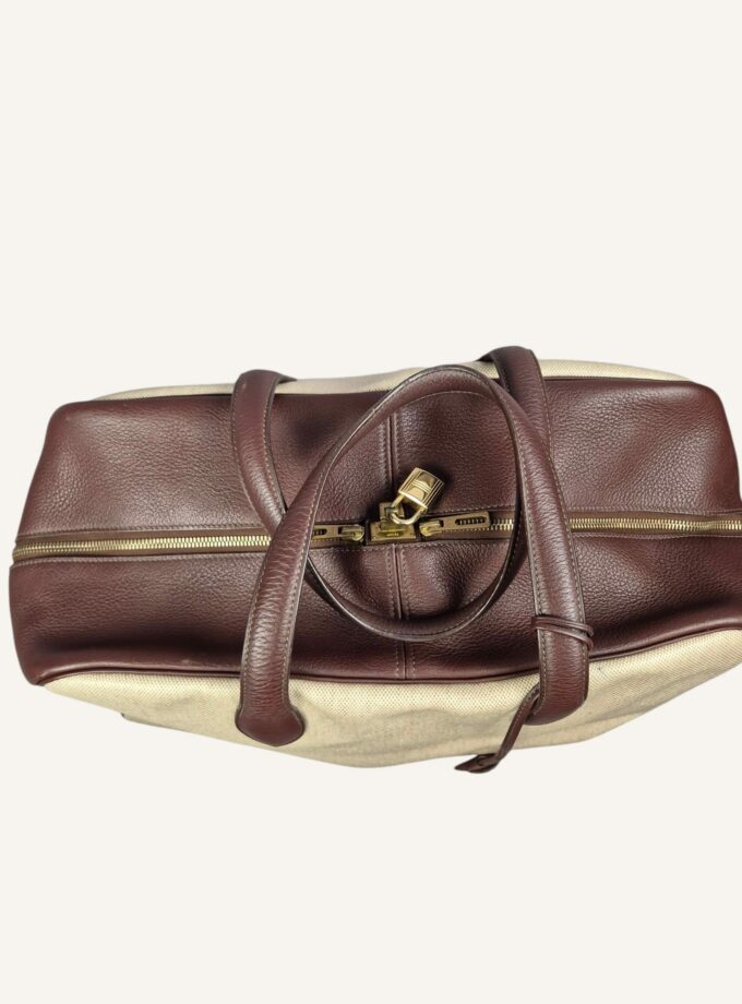 Sac Hermès Victoria 40 toile et cuir