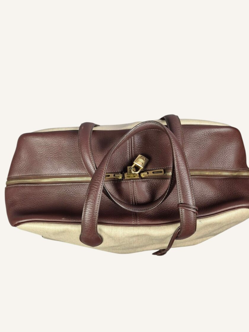Sac Hermès Victoria 40 toile et cuir – Image 6