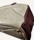 sac Hermès Victoria 40 toile beige cuir marron clair
