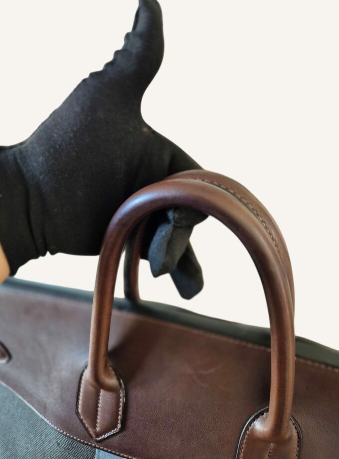 Sac Hermès HAC 50 toile et cuir barénia