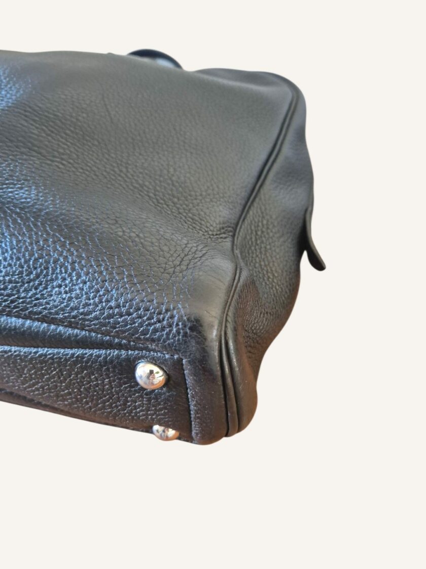sac Hermès Victoria 40 noir finitions argent