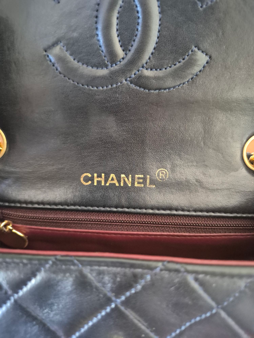 Mini Chanel vintage bleu marine – Image 9