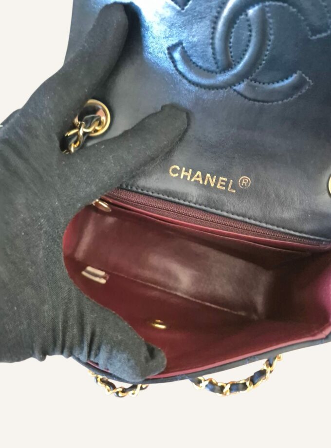 Mini Chanel vintage bleu marine