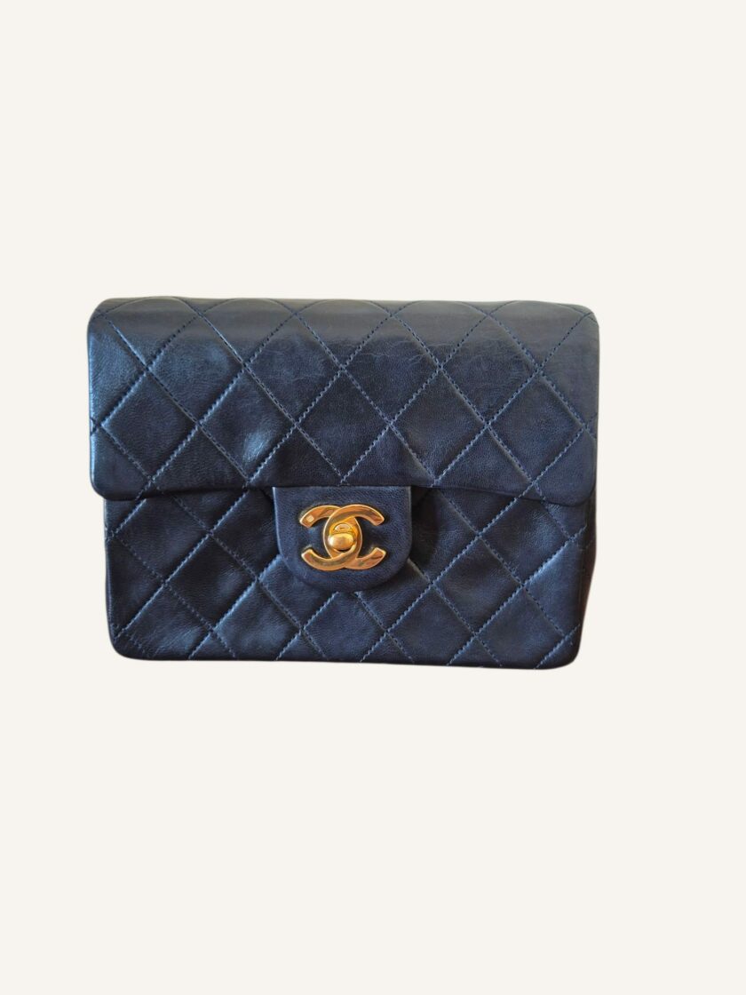 Mini Chanel vintage bleu marine – Image 5