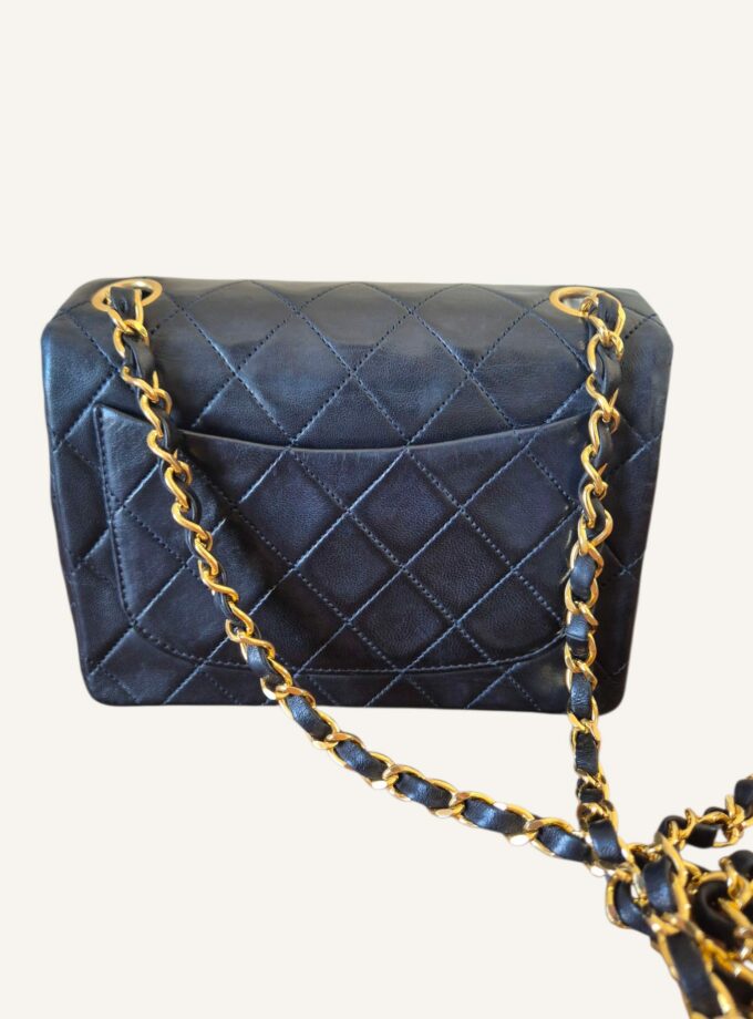 Mini Chanel vintage bleu marine