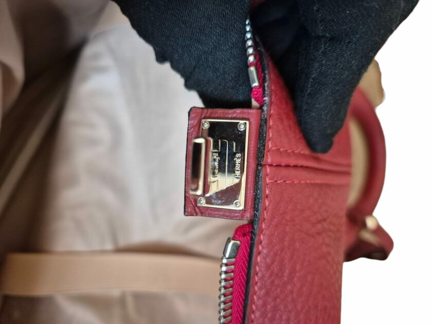 Sac Hermès Victoria 50 rouge – Image 7