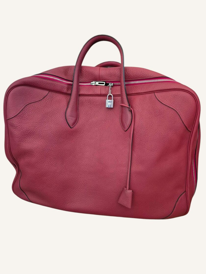 sac Hermès Victoria 50 cuir taurillon rouge