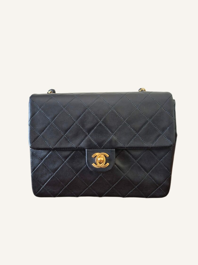 mini sac Chanel square vintage noir 1991 or 24k
