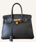 sac Hermès Birkin 30 cuir Swift noir gold