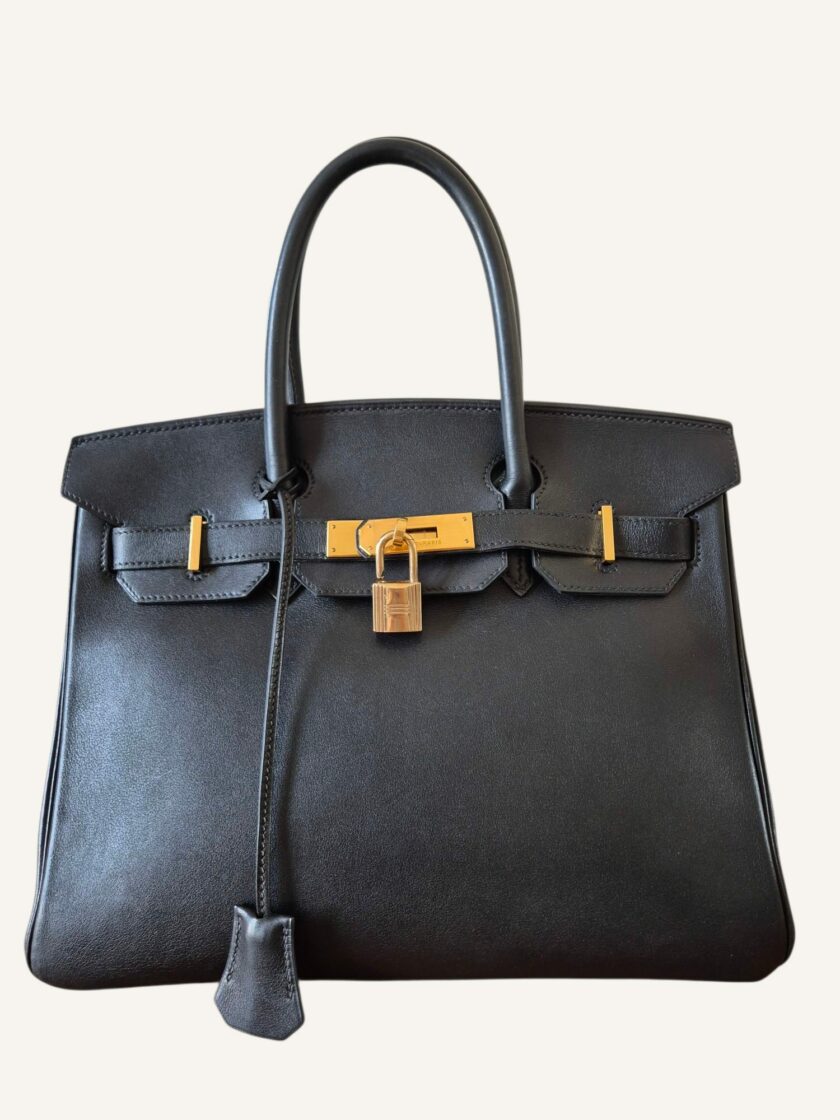 sac Hermès Birkin 30 cuir Swift noir gold