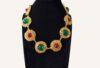 collier Chanel vintage Gripoix doré vert rouge