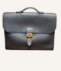 sac à dépêches Hermès cuir Ardennes noir or