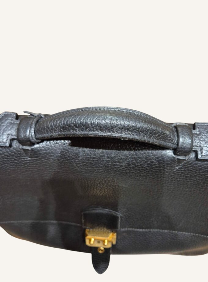 Sac à dépêches Hermès noir cuir ardennes