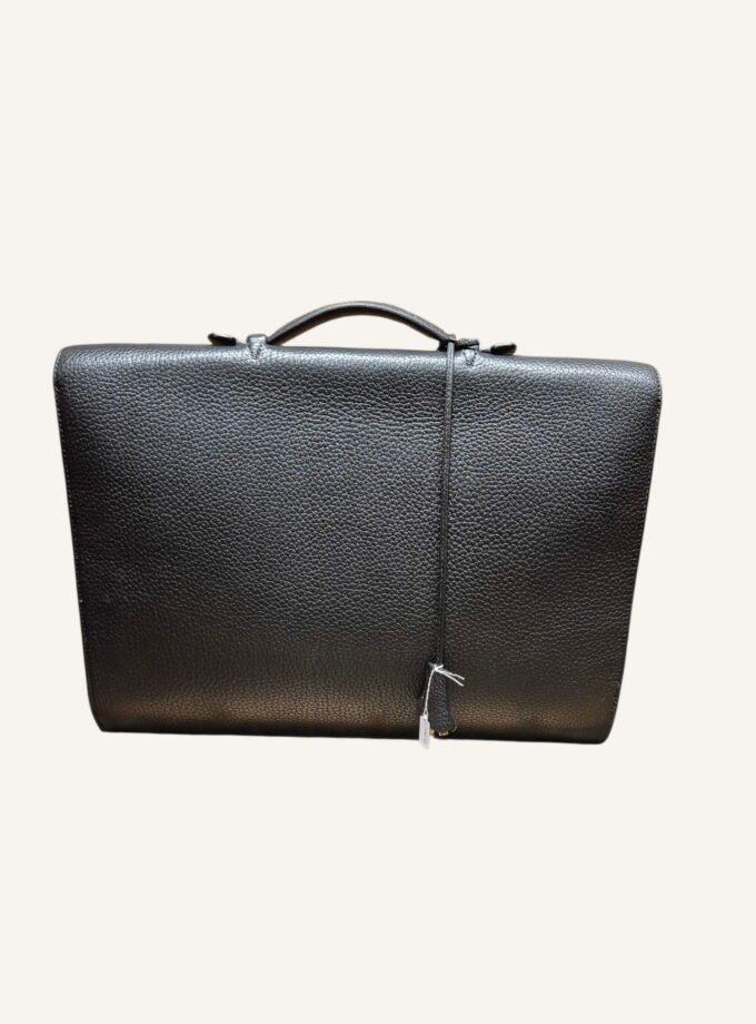 Sac à dépêches Hermès noir cuir ardennes