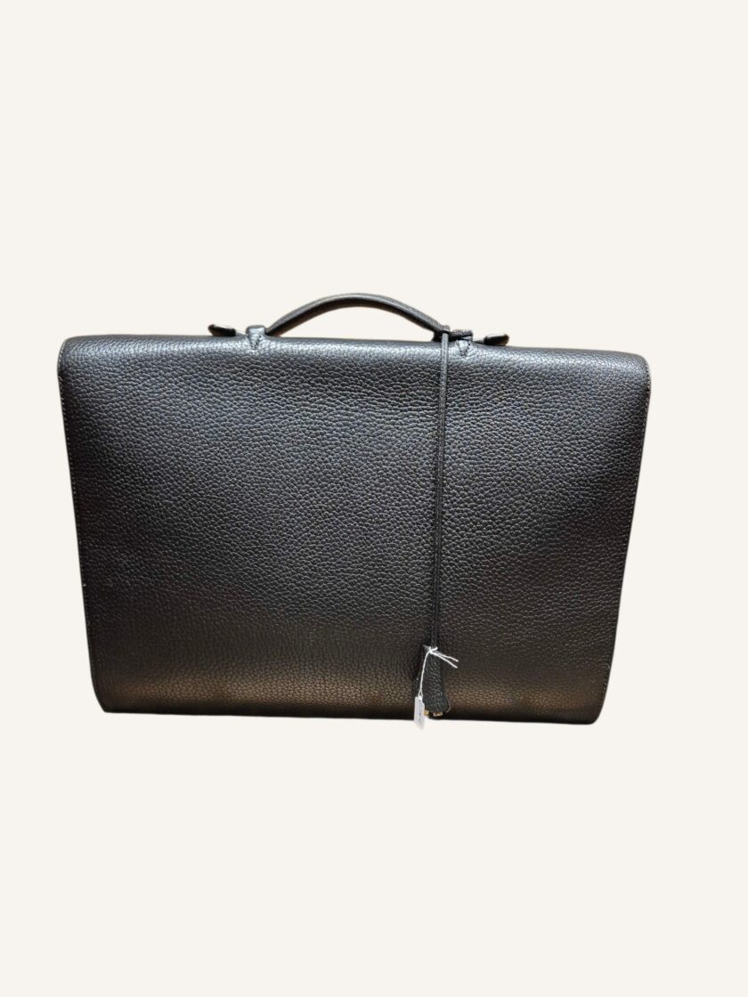 sac à dépêches Hermès cuir Ardennes noir or