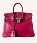 sac Hermès Birkin 25 cuir Swift fuchsia 2010